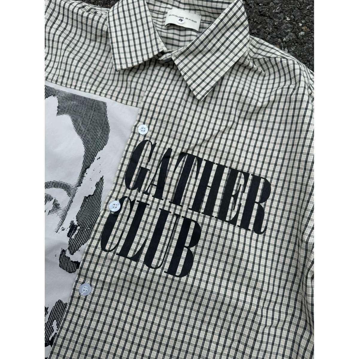 Mens Loose-Fit Plaid Print Short-Sleeve Shirt