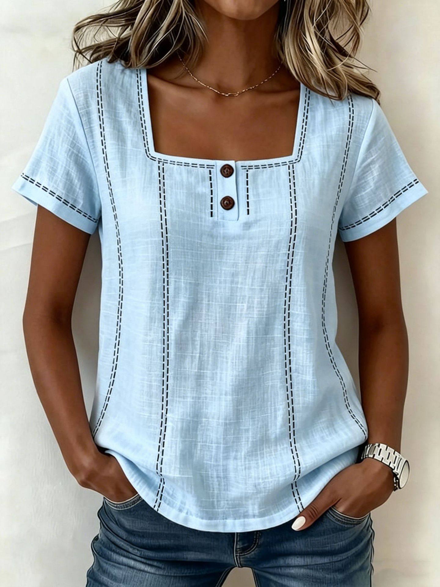 Loose-fit Casual Printed Button-down Womens Shirt