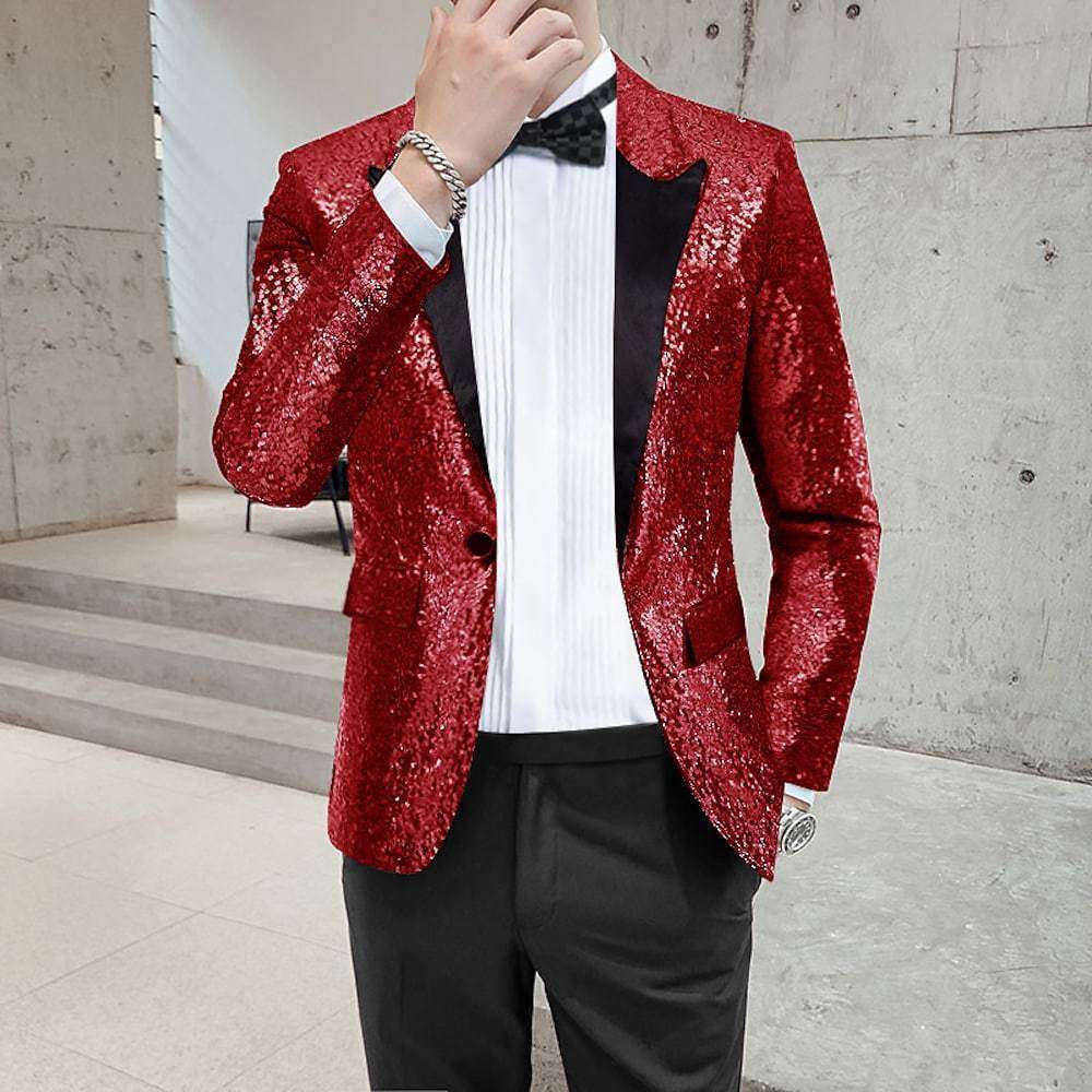Fashionable Sequined Personalized Mens Suit Jacket