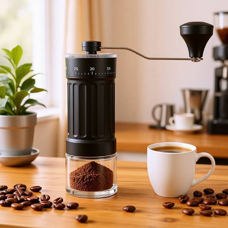 External Adjustment Burr Grinder Manual Espresso Machine Grinder