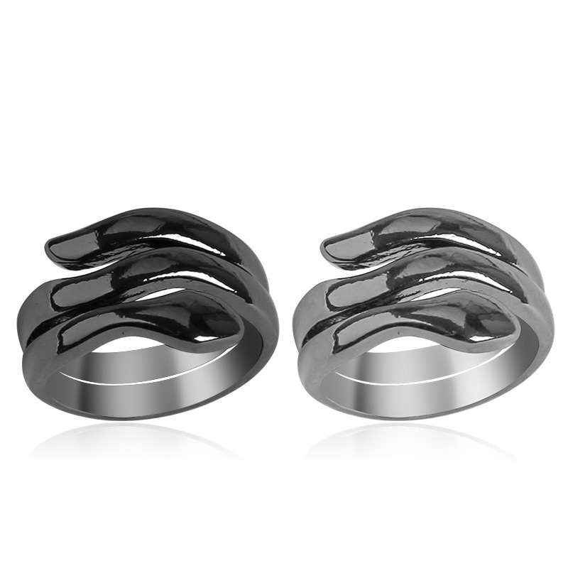 Retro Ring, Punk-style Double-layer Snake-shaped Mens Ring