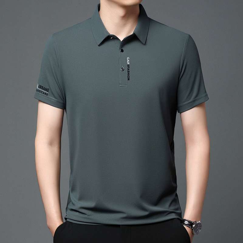Mens Casual Versatile Lapel Short-sleeve Shirt