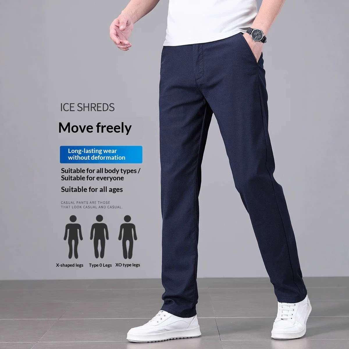 Straight-leg Stretchy Breathable Mens Trousers