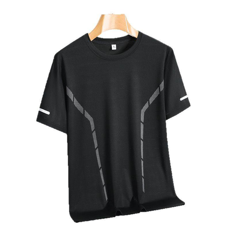 Quick-drying Ice-silk T-shirt Quick-drying Short-sleeve Ice-silk Top Crew-neck Sportswear