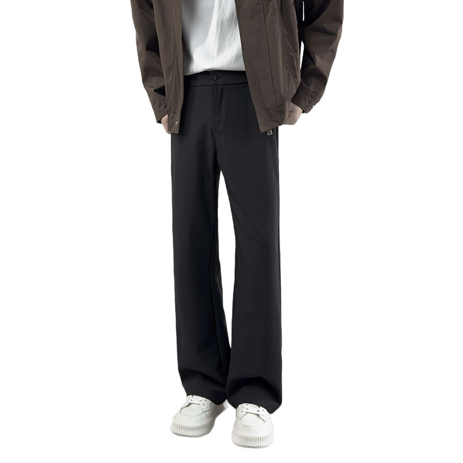 Mens Stylish Slimming Wide-leg Slightly Flared Casual Pants