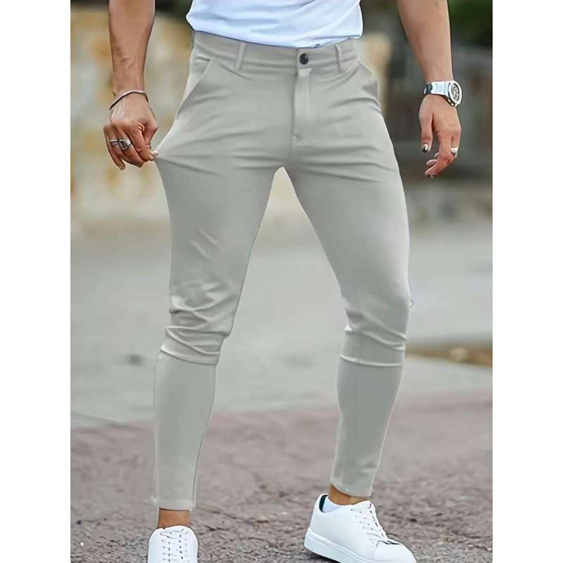 New Mens Slim-fit Stretch Casual Pants