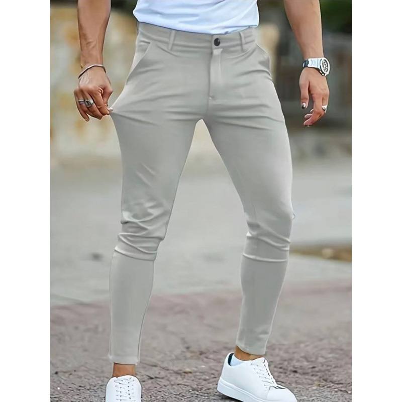 New Mens Slim-fit Stretch Casual Pants