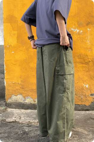Japanese Retro Drawstring Work Pants For Casual And Versatile Men And Women