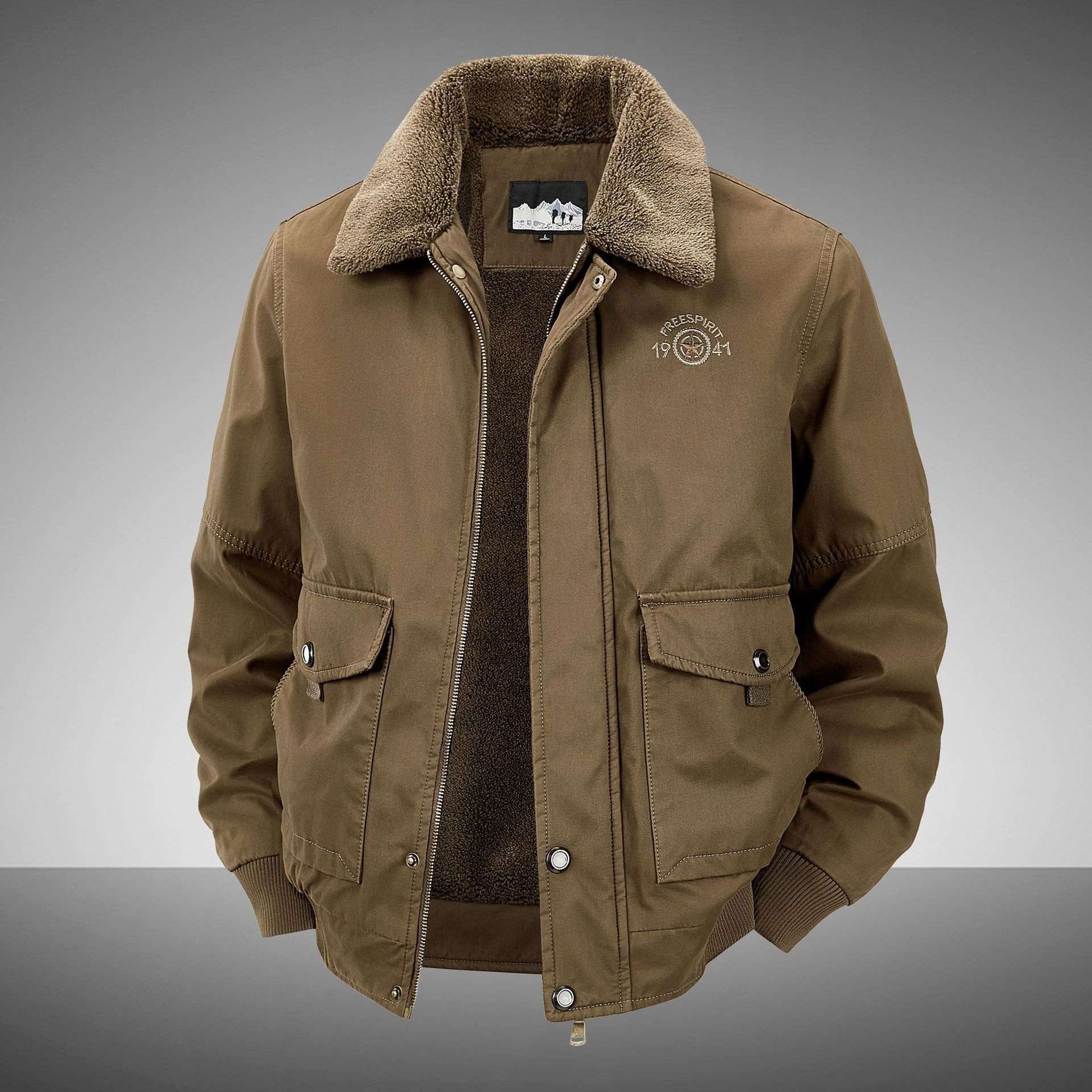 Mens Warm Casual Cotton-padded Coat