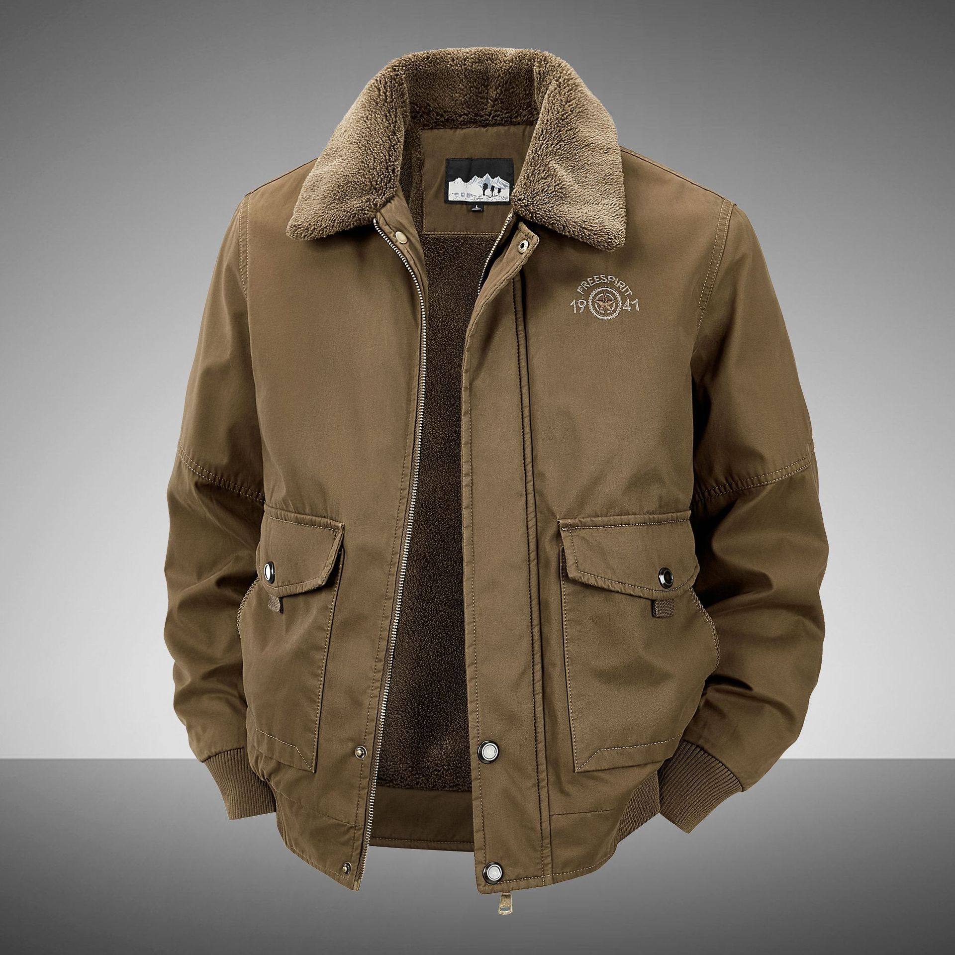 Mens Warm Casual Cotton-padded Coat