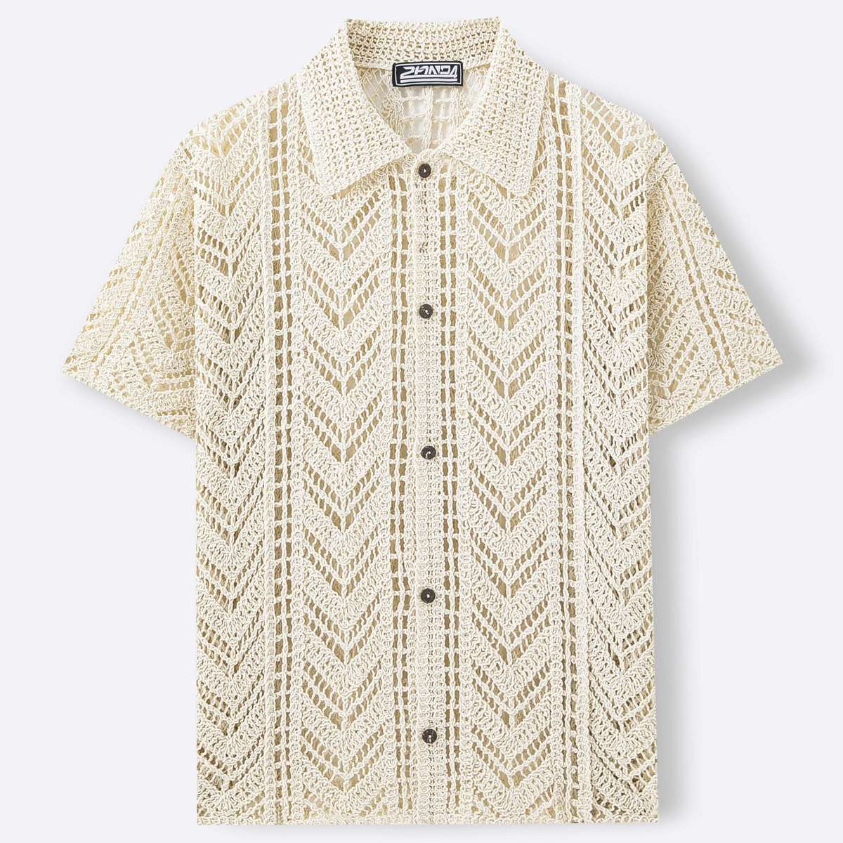 Men's European And American Style Openwork Crocheted Sweater