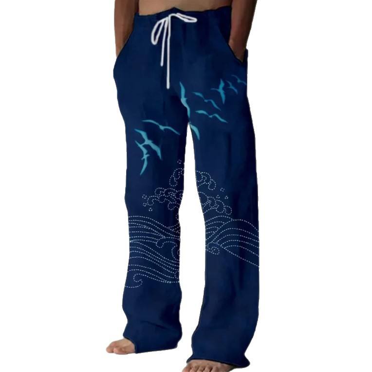 Mens Casual Pants With Digital Print European And American Style