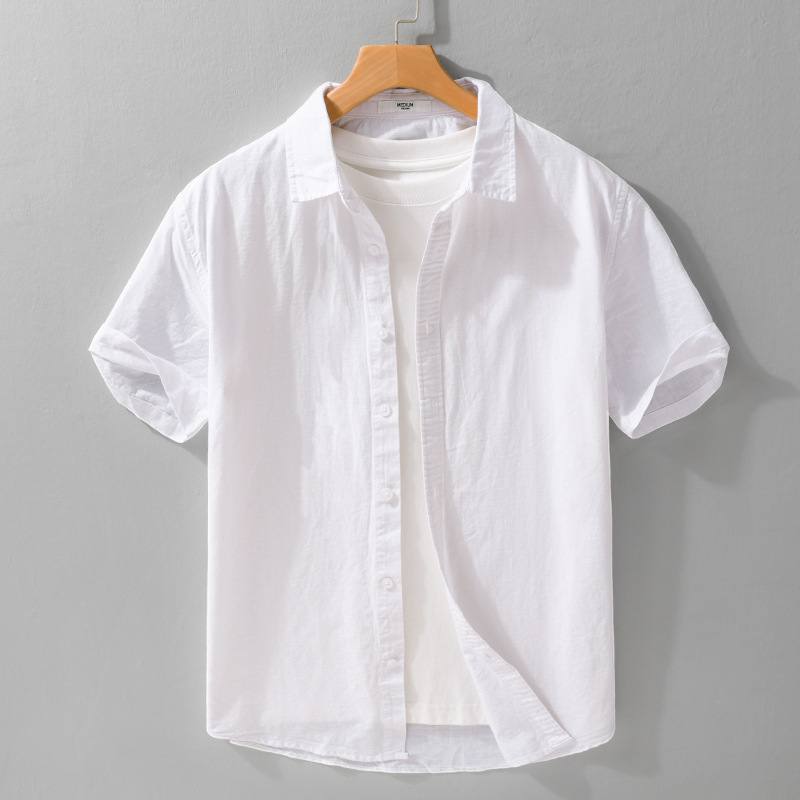 Summer Mens Clothing Simple Versatile Short-sleeve Shirt