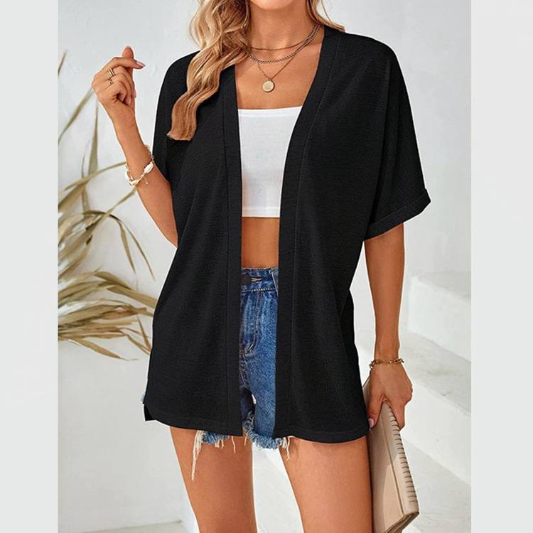 New Womens Casual Solid-color Tunic Blouse