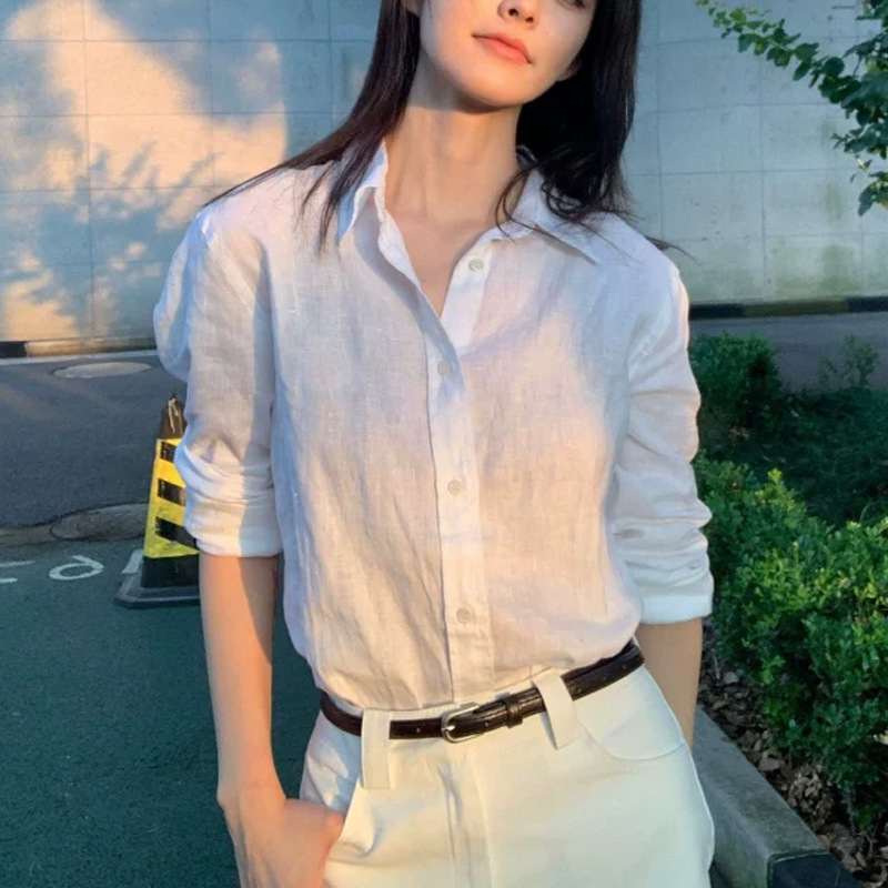Summer Slimming Loose-fit Cotton-linen Shirt