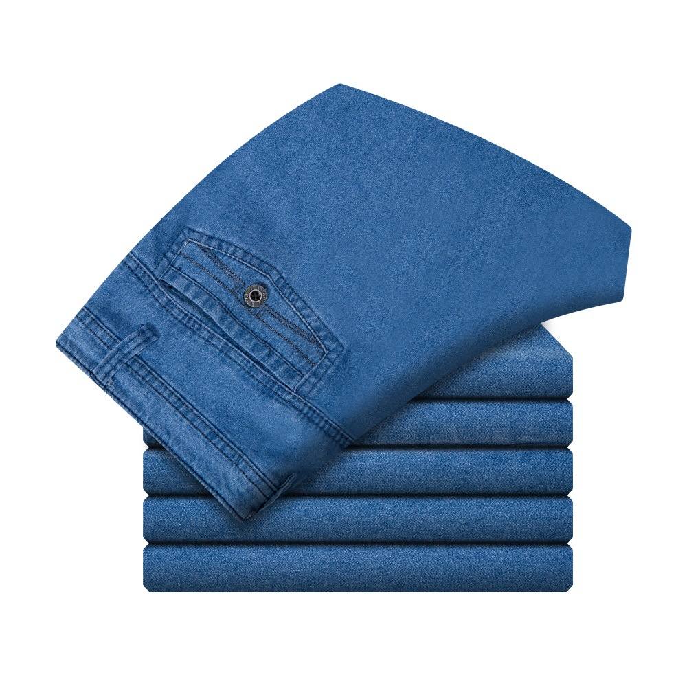 Mens Straight-leg Loose-fit Stretch Jeans