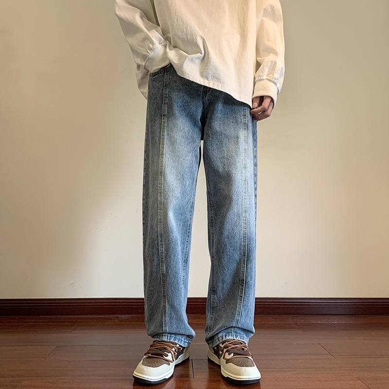 Mens American-style High-street Vintage Tie-dye Jeans