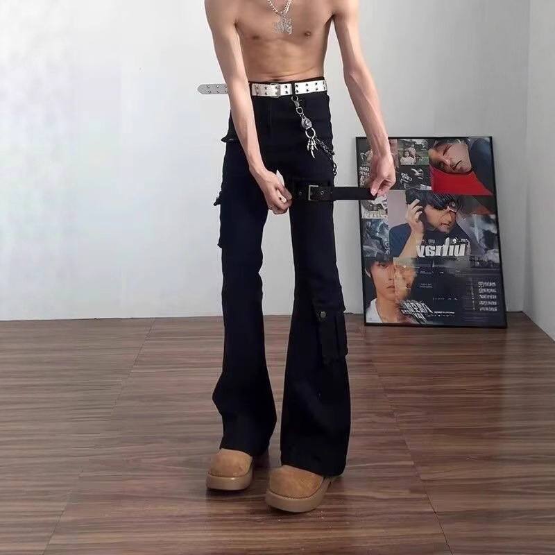 Strap-flared Denim Jeans For Men