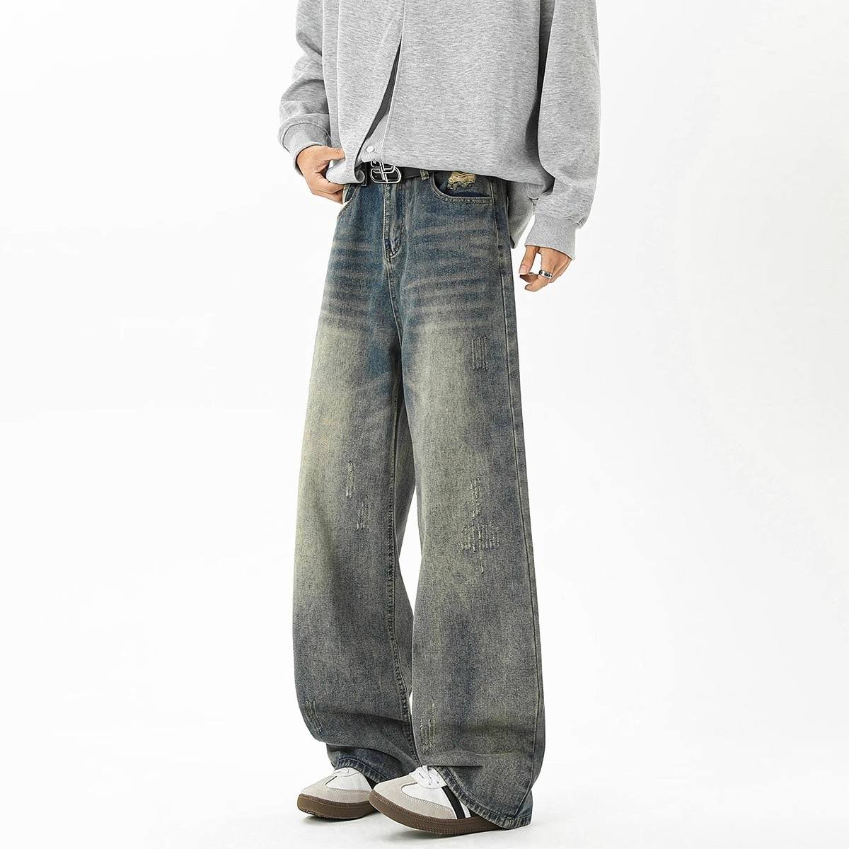 Retro Distressed Scythe Jeans For Men