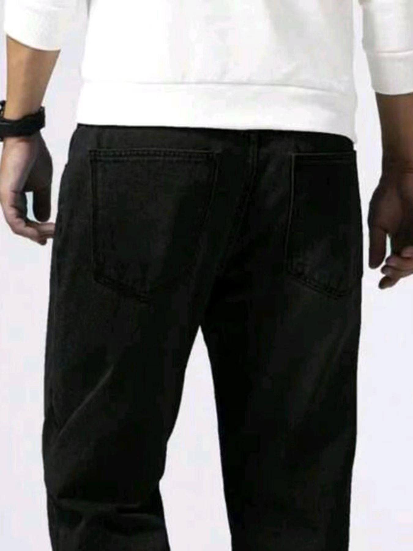 Mens Slim-Fit Figure-Flattering Straight-Leg Stretch Jeans In American Style