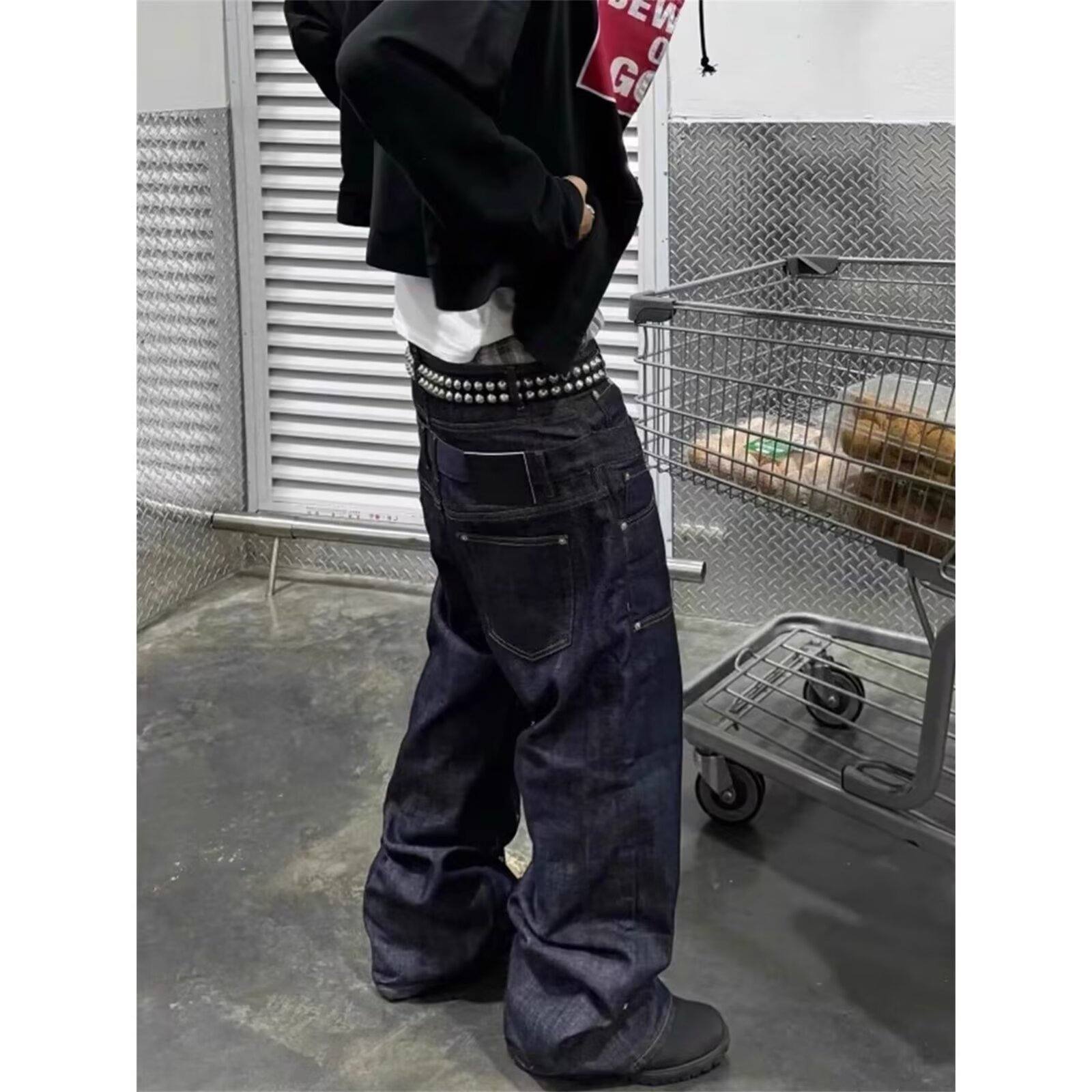 Mens Stylish Artistic Harajuku Style Versatile Trendy Japanese Jeans