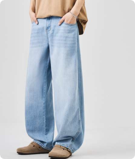 Lyocell Tencel Bootcut Jeans Mens Loose-fit Lightweight Wide-leg Trousers