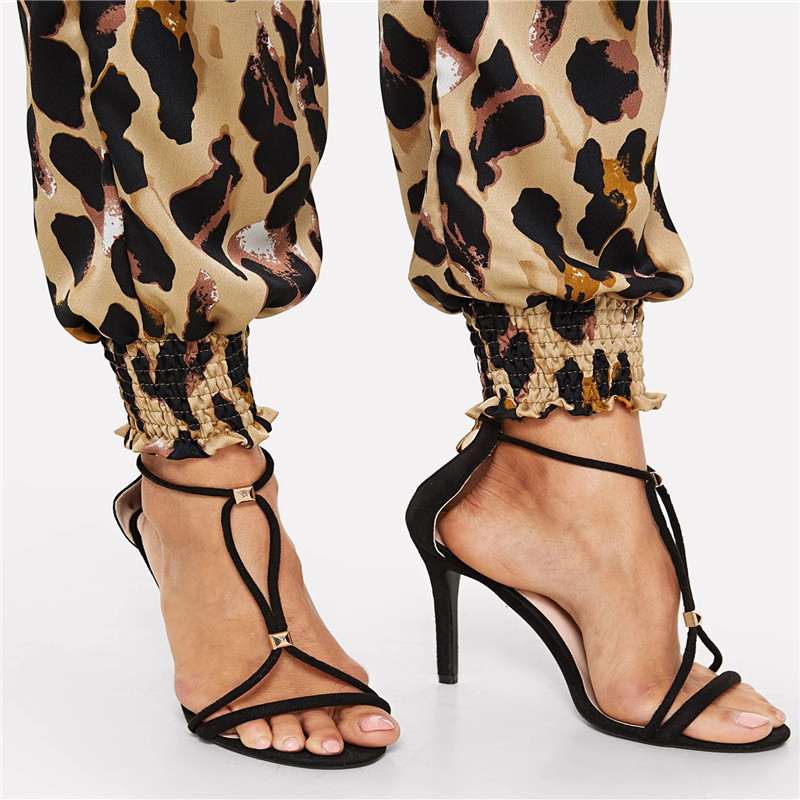 Women's High Waist Casual Elastic Long Pants