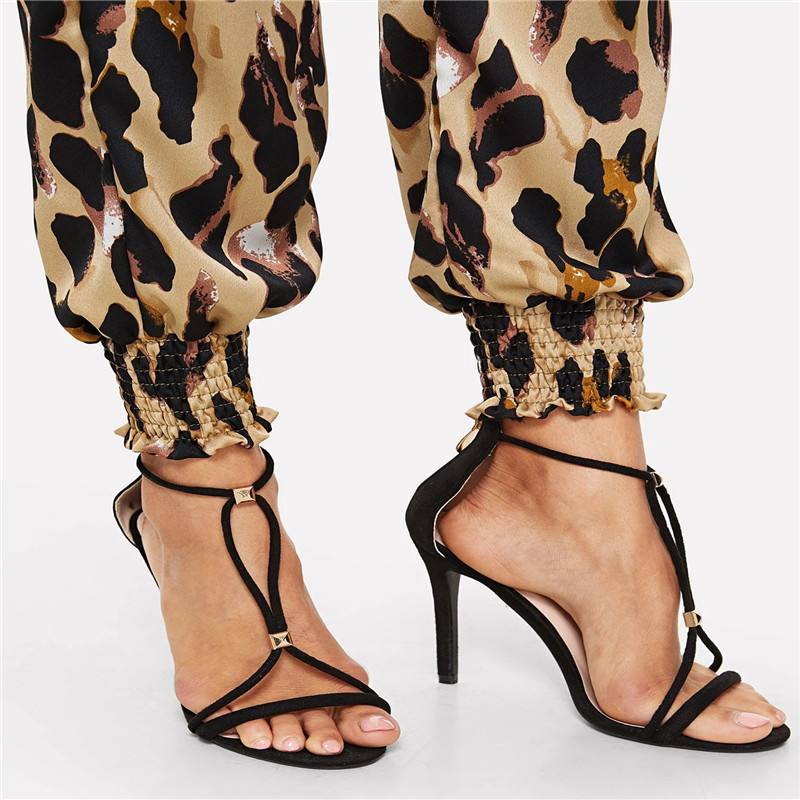 Women's High Waist Casual Elastic Long Pants