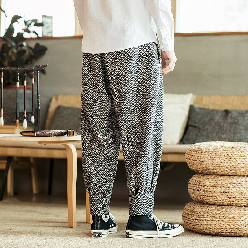 Chinese style lantern woolen pants