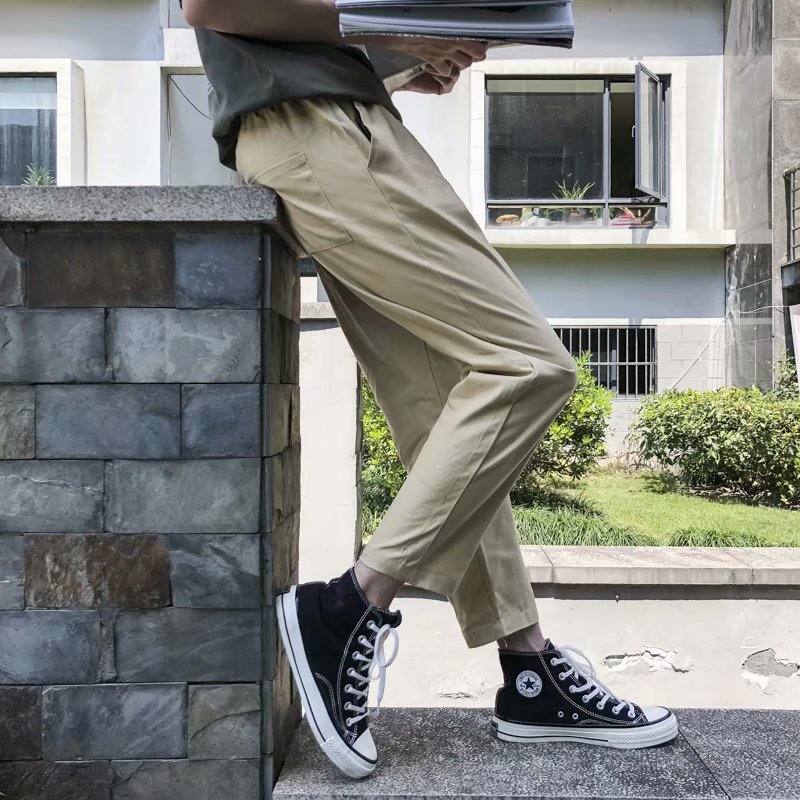 Straight Pants Men's Loose All-Match Casual Pants Student Harlan Cropped Pants