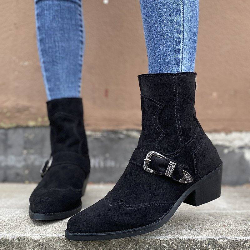 Belt buckle all-match women's boots