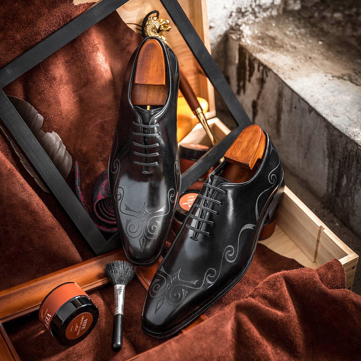 Men's Business Formal Wear First Layer Cowhide Men's Shoes