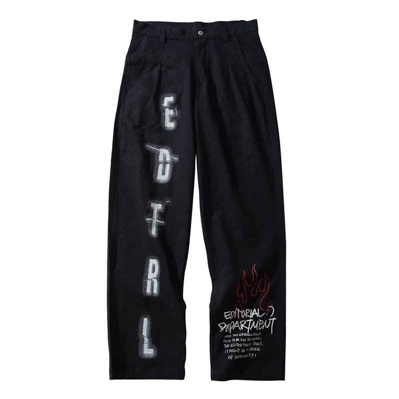 Printed Straight Leg Loose Casual Long Pants