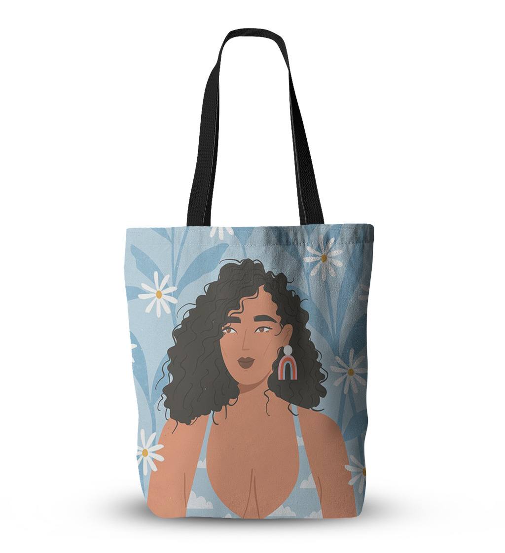New oil painting girl canvas bag