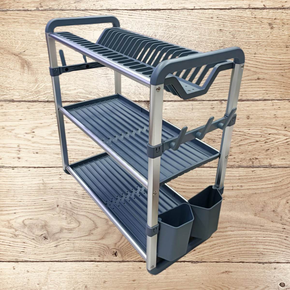 Advanced 3-tier stainless steel dishrack