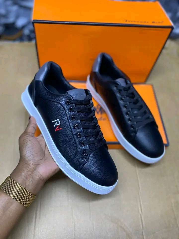 Black leather shoes