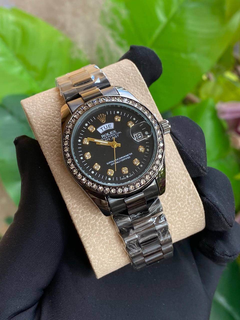 LADIES ICED ROLEX WATCH