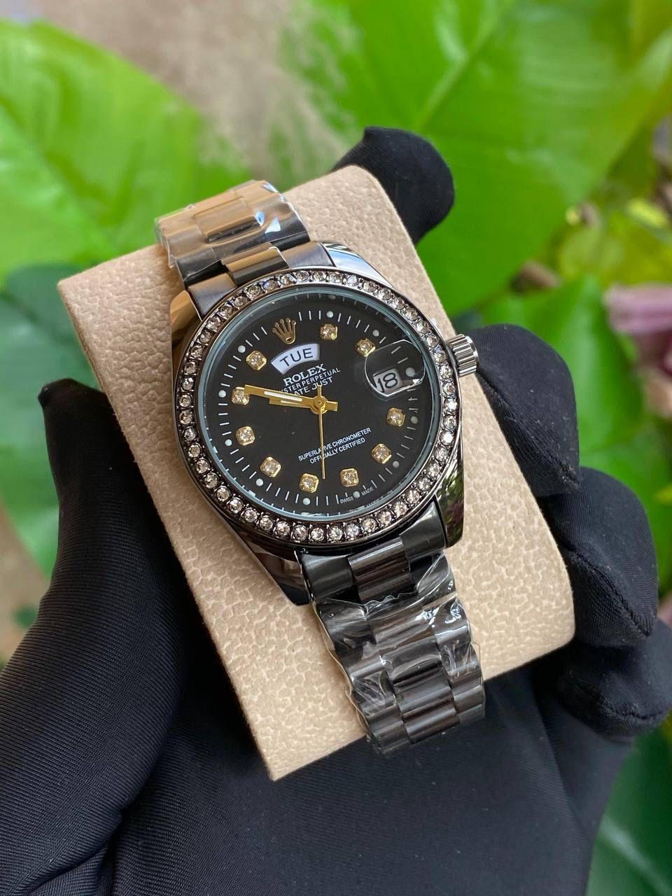 LADIES ICED ROLEX WATCH