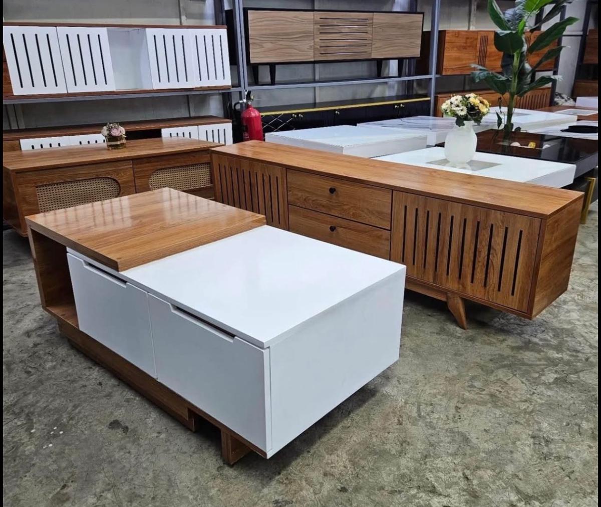 Readily available tv stand and coffee table