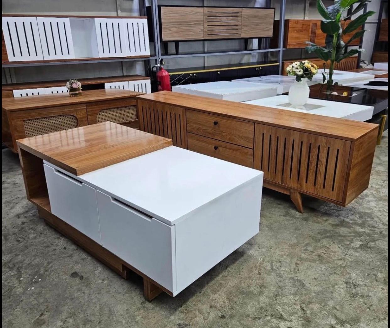 Readily available tv stand and coffee table