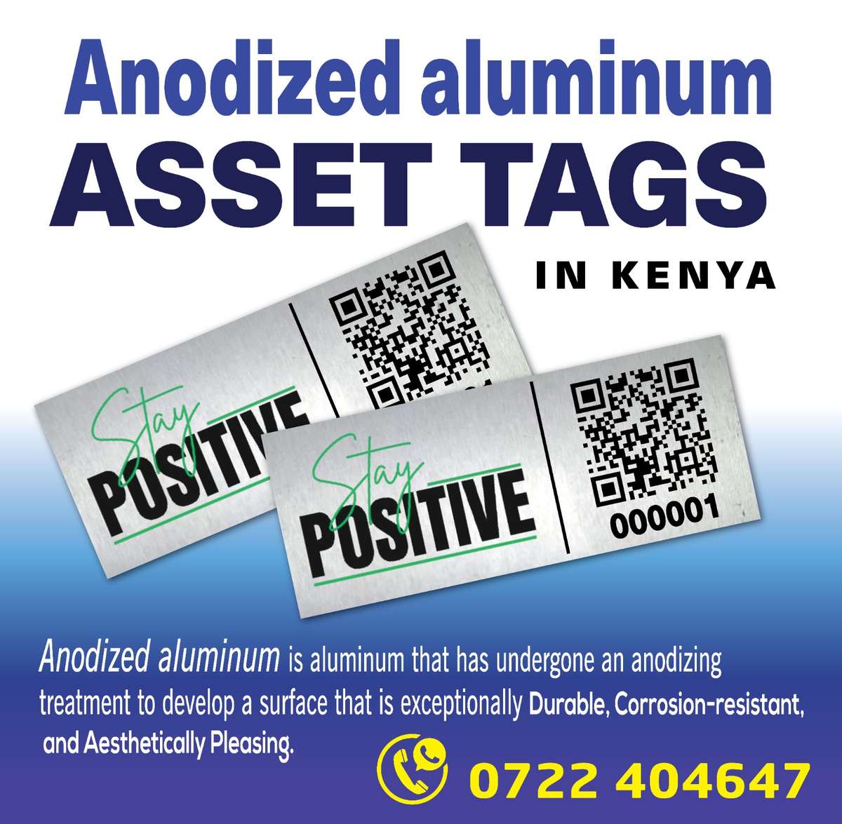 Anodised Aluminium Asset tags_ Nairobi Kenya