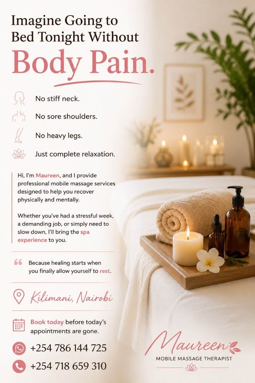 Imagine going to bed without any body pain +254718659310