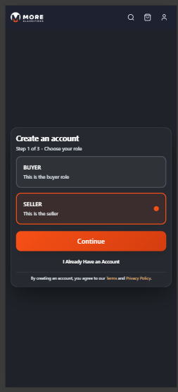 Seller role selected